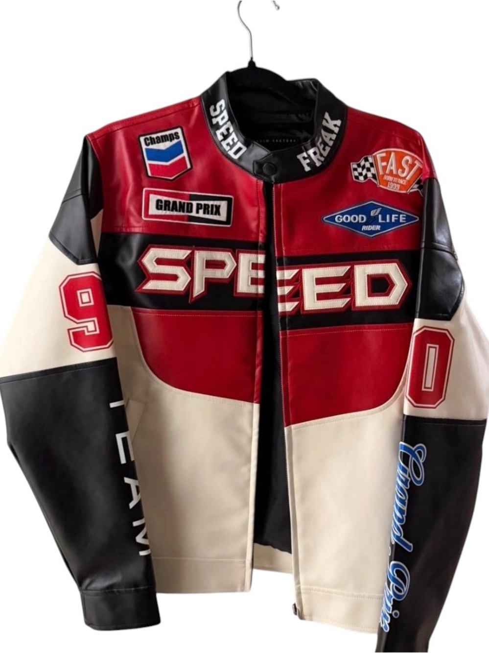 Copper Rivet Multi color racing jacket NWT